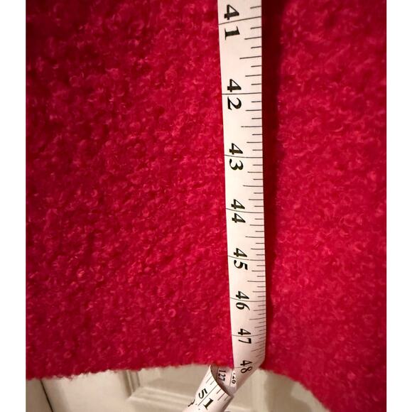 BCBGeneration Long Teddy Boucle Coat Women M Medium Hot Pink - Picture 5 of 8